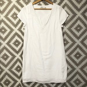 Vineyard Vines linen blend white beaded dress Size4